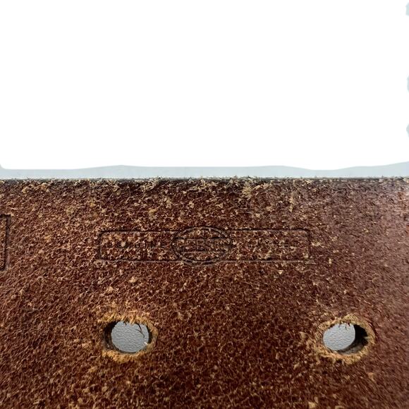 Vintage Fossil Tooled Leather Studded Brown Belt Size M/L - Picture 4 of 8